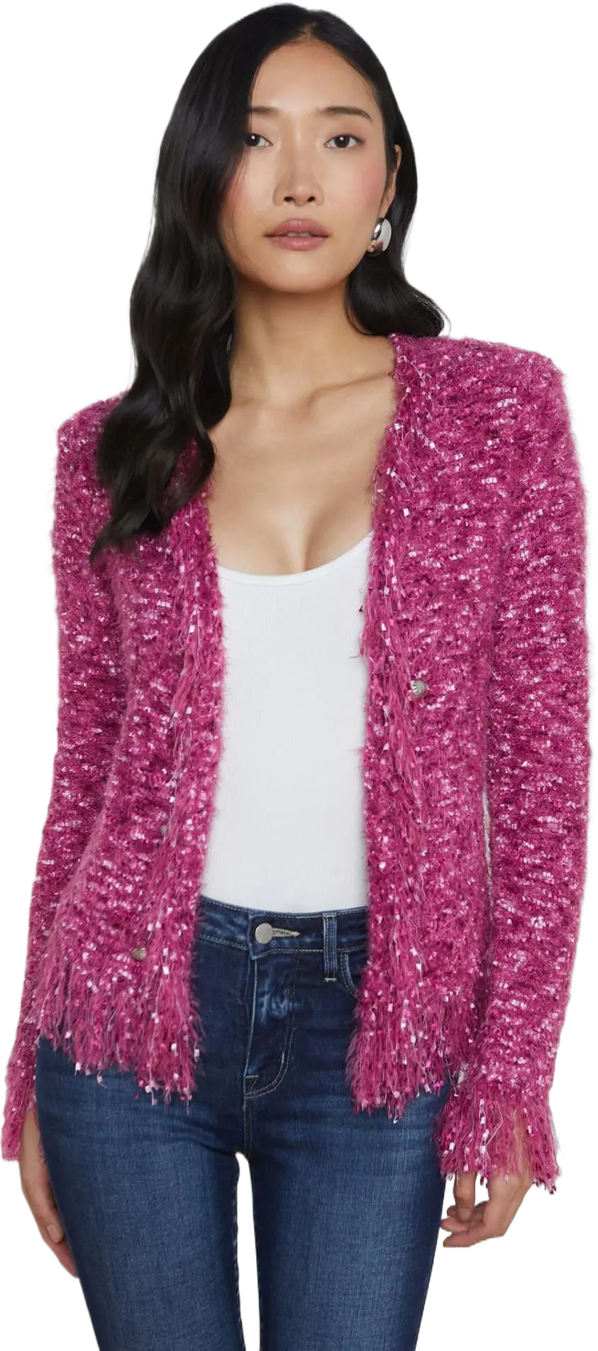 Azure Fringe Cardigan Blazer